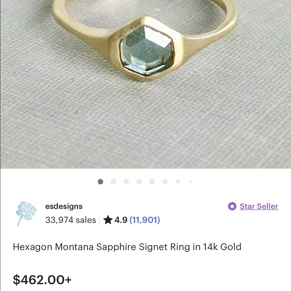 Sapphire hexagon ring